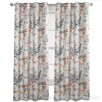 Classical Ink Painting Floral Printed Curtain Drapes